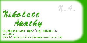 nikolett apathy business card